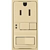 Eaton Wiring Devices SGFS15V-MSP GFCI Receptacle and Switch, 15 A, 2-Pole, 5-15R, Ivory