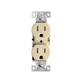 Eaton Wiring Devices TR270V-BOX Duplex Receptacle, 15 A, 2-Pole, 5-15R, Ivory