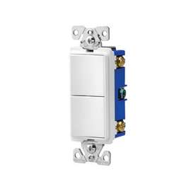 Eaton Wiring Devices 7700 Series 7728W-SP Combination Switch, 120/277 V, Strap Mounting, Thermoplastic, White