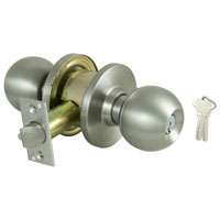 ProSource Entry Knobset, 2-3/4 In, Guard Bolt Fasteners, Metal, Stainless Steel, 2 Grade, 6 Pins
