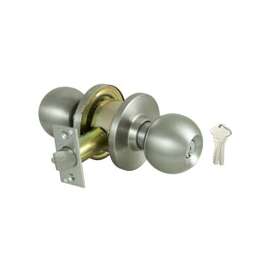 ProSource Storeroom Grade Knobset, Guard Bolt Fasteners, Metal, Stainless Steel, 2 Grade, 6 Pins