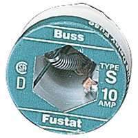 Bussman BP/S-10 Time-Delay Plug Fuse, 10 A, 125 V, 10 kA IR