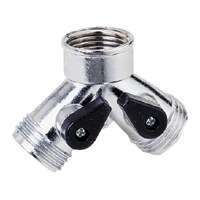 Landscapers Select Garden Hose Connectors, Y With Shut-Off - Metal