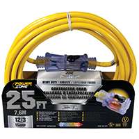 PowerZone Pro Sjtow Extension Cord, 12/3, 25 Ft