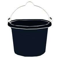 FORTEX-FORTIFLEX FB108BX Heavy-Duty Flat-Back Bucket, Polymer/Rubber, Black