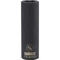 DeWALT DWMT73936OSP Impact Socket, 1/2 in Drive, 5/8 in Socket, 6-Point, Black Oxide