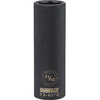 DeWALT DWMT73937OSP Impact Socket, 1/2 in Drive, 11/16 in Socket, 6-Point, Black Oxide