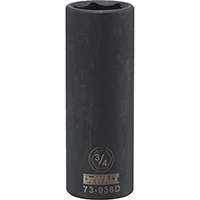 DeWALT DWMT73938OSP Impact Socket, 1/2 in Drive, 3/4 in Socket, 6-Point, Black Oxide