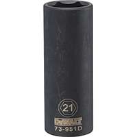 DeWALT DWMT73951OSP Impact Socket, 1/2 in Drive, 21 mm Socket, 6-Point, Black Oxide