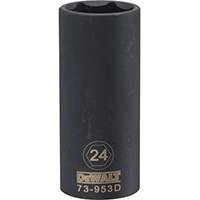 DeWALT DWMT73953OSP Impact Socket, 1/2 in Drive, 24 mm Socket, 6-Point, Black Oxide