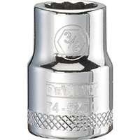 DeWALT DWMT74527OSP Hand Socket, SAE Measuring, 3/8 in Drive, 12-Point, 3/8 in Socket, Vanadium Steel