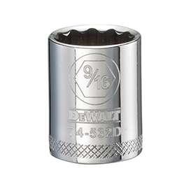 DeWALT DWMT74532OSP Hand Socket, SAE Measuring, 3/8 in Drive, 12-Point, 9/16 in Socket, Vanadium Steel