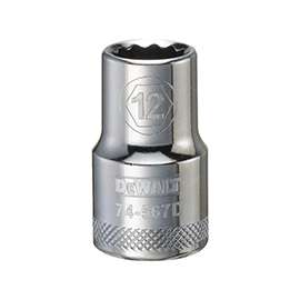 DeWALT DWMT74567OSP Drive Socket, Metric Measuring, 1/2 in Drive, 12-Point, 12 mm Socket, Vanadium Steel