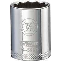 DeWALT DWMT74592OSP Fractional Drive Socket, 1/2 in Drive, 12-Point, 7/8 in Socket, Steel