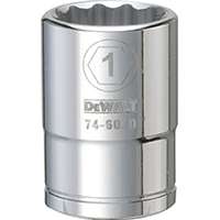 DeWALT DWMT74607OSP Drive Socket, SAE Measuring, 3/4 in Drive, 12-Point, 1 in Socket, Vanadium Steel