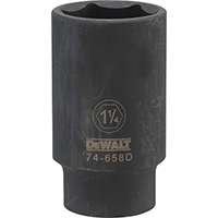 DeWALT DWMT74658OSP Impact Socket, 1/2 in Drive, 1-1/4 in Socket, 6-Point, Black Oxide