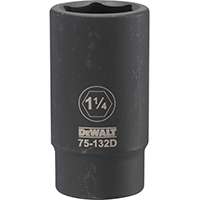 DeWALT DWMT75132OSP Impact Socket, 3/4 in Drive, 1-1/4 in Socket, 6-Point, Black Oxide