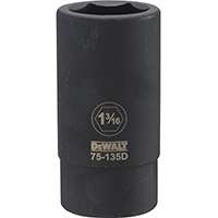 DeWALT DWMT75135OSP Impact Socket, 3/4 in Drive, 1-3/16 in Socket, 6-Point, Black Oxide