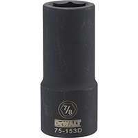 DeWALT DWMT75153OSP Impact Socket, 3/4 in Drive, 7/8 in Socket, 6-Point, Black Oxide