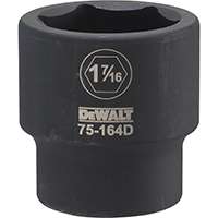DeWALT DWMT75164OSP Impact Socket, 3/4 in Drive, 1-7/16 in Socket, 6-Point, Black Oxide