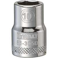 DeWALT DWMT86305OSP Hand Socket, Metric Measuring, 3/8 in Drive, 6-Point, 10 mm Socket, Vanadium Steel