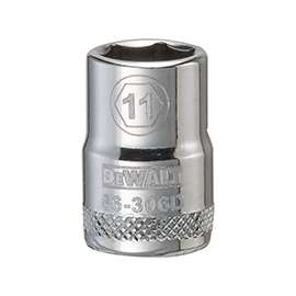 DeWALT DWMT86306OSP Hand Socket, Metric Measuring, 3/8 in Drive, 6-Point, 11 mm Socket, Vanadium Steel
