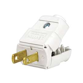 Leviton 016-00101-0WP Polarized Electrical Plug, 125 V, 15 A, Thermoplastic