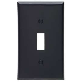 Leviton 015-80701-00E Standard-Size Wallplate, 1-Gang, Nylon, Black