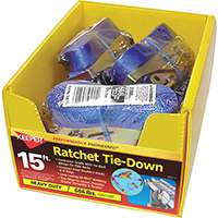 KEEPER 89515-10 Tie-Down, 666 lb Weight Capacity, 15 ft L, Steel End Fitting