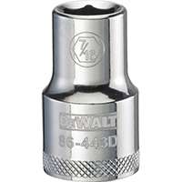 DeWALT DWMT86443OSP Drive Socket, 1/2 in Drive, 6-Point, 7/16 in Socket, Steel