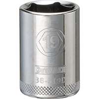 DeWALT DWMT86519OSP Drive Socket, Metric Measuring, 1/2 in Drive, 6-Point, 19 mm Socket, Vanadium Steel