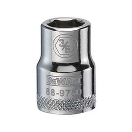 DeWALT DWMT88976OSP Hand Socket, SAE Measuring, 3/8 in Drive, 6-Point, 3/8 in Socket, Vanadium Steel