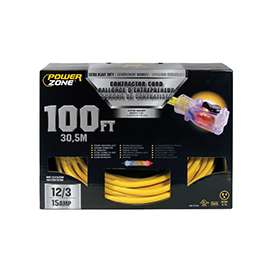 PowerZone Pro Sjtow Extension Cord, 12/3, 100 Ft