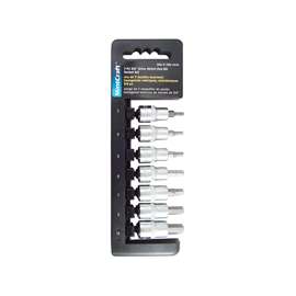 Vulcan Socket Set, 7 Piece, 3/8 In Hex Drive, 6 Points, Chrome Vanadium Steel, Chrome, Metric