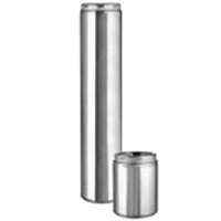 SELKIRK 206024U Chimney Pipe, 6 in ID, 24 in L, Stainless Steel
