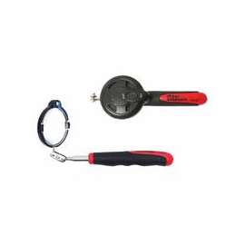 Lighted Inspection Mirrors, 2 3/8 in Dia., 6 3/4 in-37 in L