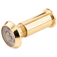 Defender Security U 9891 Door Viewer, 200 deg Viewing Angle, 1-3/8 to 2-1/8 in Thick Door, Glass, Brass