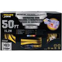 PowerZone Sjtow Tblade Extension Cord, 10/3, 50 Ft