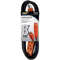 PowerZone 3-Outlet Extension Cord, 14/3, 8 Ft