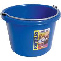 FORTEX-FORTIFLEX N4008BL Lightweight Utility Pail, 8 qt Volume, Fortalloy Rubber/Polymer, Blue