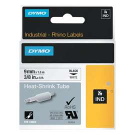 RHINO Heat Shrink Tubes, 1 1/2 in x 3/8 in, Black on White