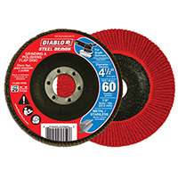 Diablo Steel Demon DCX045060N01F Conical Flap Disc, 60-Grit, Coarse Grade, Zirconium Oxide, 7/8 in Arbor, 4-1/2 in Dia
