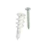Buildex E-Z Ancor 11364 Wall Anchor, Flat Head, 75 lb Weight Capacity, Fiber Nylon/Plastic