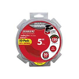 Diablo DCD050120P50G Random Orbit Sanding Disc, 120-Grit, Fine Grade, Ceramic, 5 in Dia