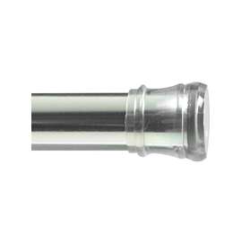 Zenna Home 608S/604S Shower Curtain Rod, 1-1/4 in Dia Rod, Stainless Steel, Chrome