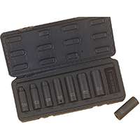 Vulcan Deep Impact Socket Set, 8 Piece, 3/8 In Drive, Chrome Molybdenum Alloy Steel, Phosphate, Metric