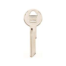 HY-KO 11010Y149 Key Blank, Brass, Nickel, For Chrysler, Dodge, Eagle, Jeep, Plymouth Vehicles