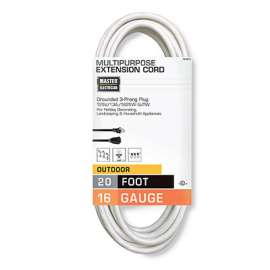 ME 20'16/3 WHT Ext Cord