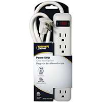 PowerZone Power Outlet Strip, 125 V, 15 A, 6 Outlet