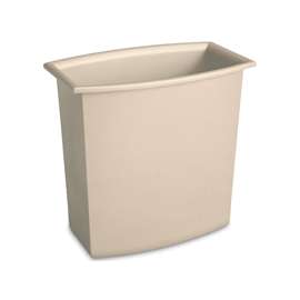 Sterilite 10220012 Vanity Waste Basket, 2 gal Capacity, Rectangular, Plastic, White